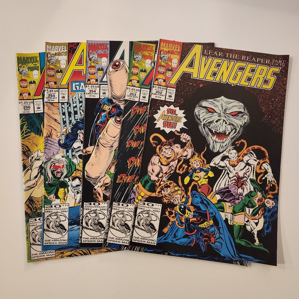 Lot of 5 Avengers Comic Books 352 353 354 355 356 Marvel Comics 1992 Run 90s - Picture 1 of 5